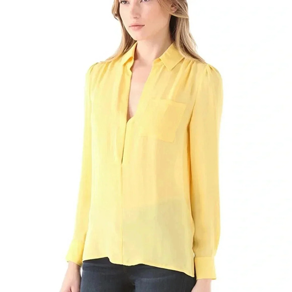 HAUTE HIPPIE NEW Pocket Silk Blouse Top - Picture 4 of 12